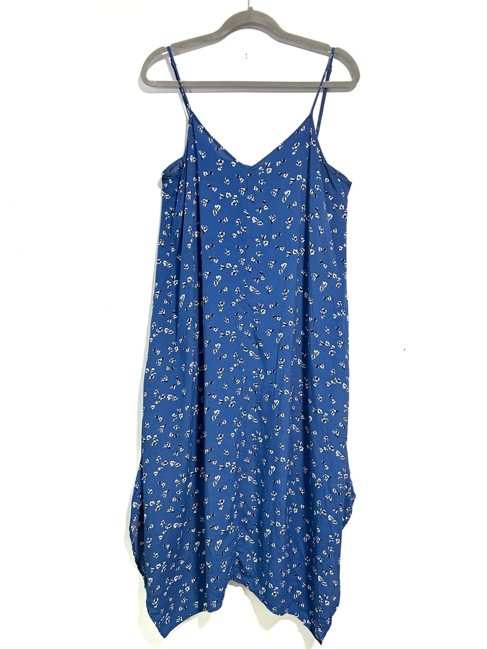 Gap Floral Sun Dress Blue White Spaghetti Strap Midi Women’s Medium Sundress